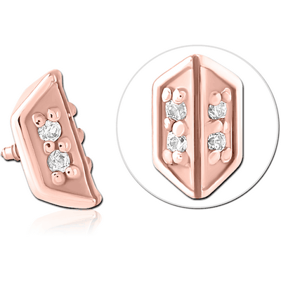 ROSE GOLD PVD SURGICAL STEEL JEWELLED MICRO ATTACHMENT FOR 1.2MM INTERNALLY THREADED PINS
