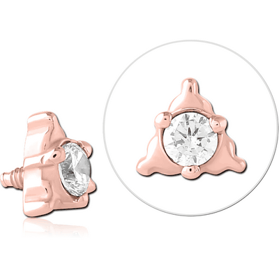 ROSE GOLD PVD SURGICAL STEEL JEWELLED MICRO ATTACHMENT FOR 1.2MM INTERNALLY THREADED PINS