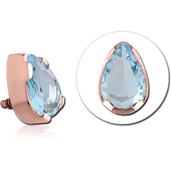 ROSE GOLD PVD COTED SURGICAL STEEL JEWELLED MICRO ATTACHMENT FOR 1.2MM INTERNALLY THREADED PINS