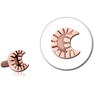 ROSE GOLD PVD COATED SURGICAL STEEL MICRO ATTACHMENT FOR 1.2MM INTERNALLY THREADED PINS - CRESCENT