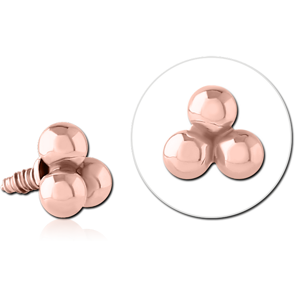 ROSE GOLD PVD COATED SURGICAL STEEL MICRO ATTACHMENT FOR 1.2MM INTERNALLY THREADED PINS
