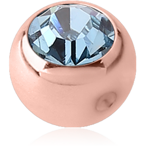 ROSE GOLD PVD COATED SURGICAL STEEL PREMIUM CRYSTAL JEWELLED BALL FOR BALL CLOSURE RING