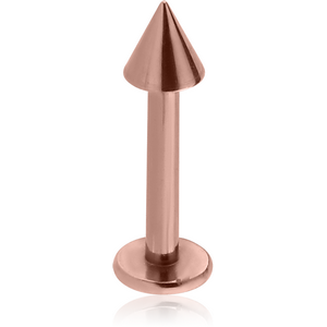 ROSE GOLD PVD COATED SURGICAL STEEL LABRET WITH CONE