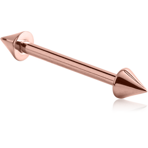 ROSE GOLD PVD COATED SURGICAL STEEL MICRO BARBELL WITH CONES