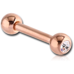 ROSE GOLD PVD COATED SURGICAL STEEL OPTIMA CRYSTAL JEWELLED MICRO BARBELL