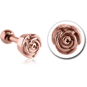 ROSE GOLD PVD COATED SURGICAL STEEL TRAGUS MICRO BARBELL - ROSE