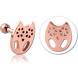 ROSE GOLD PVD COATED SURGICAL STEEL TRAGUS MICRO BARBELL