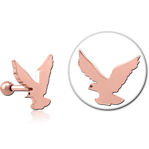 ROSE GOLD PVD COATED SURGICAL STEEL TRAGUS MICRO BARBELL - EAGLE