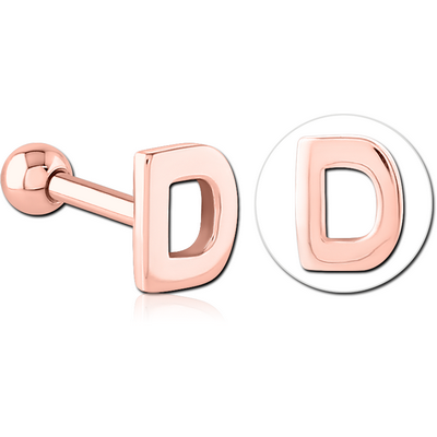 ROSE GOLD PVD COATED SURGICAL STEEL TRAGUS MICRO BARBELL - D