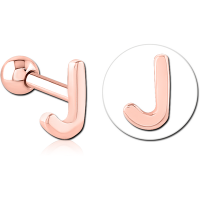 ROSE GOLD PVD COATED SURGICAL STEEL TRAGUS MICRO BARBELL - J
