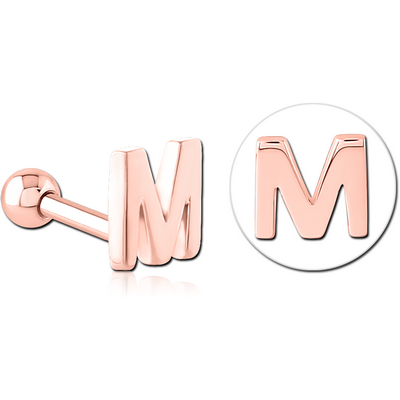 ROSE GOLD PVD COATED SURGICAL STEEL TRAGUS MICRO BARBELL - M