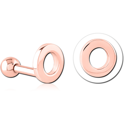 ROSE GOLD PVD COATED SURGICAL STEEL TRAGUS MICRO BARBELL - O