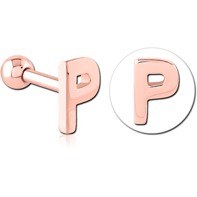 ROSE GOLD PVD COATED SURGICAL STEEL TRAGUS MICRO BARBELL - P
