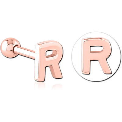 ROSE GOLD PVD COATED SURGICAL STEEL TRAGUS MICRO BARBELL - R