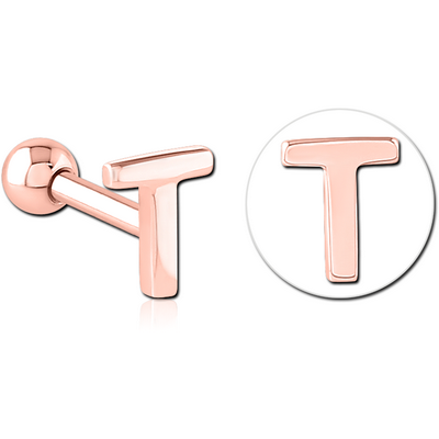 ROSE GOLD PVD COATED SURGICAL STEEL TRAGUS MICRO BARBELL - T