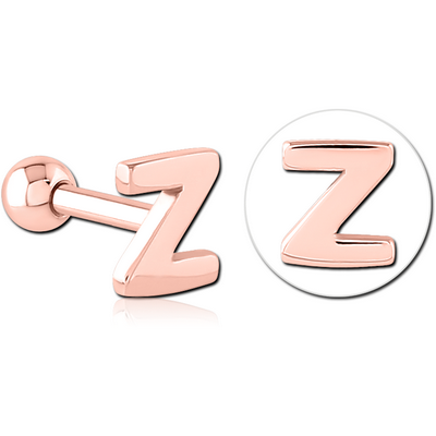 ROSE GOLD PVD COATED SURGICAL STEEL TRAGUS MICRO BARBELL - Z