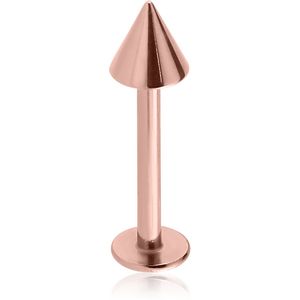ROSE GOLD PVD COATED SURGICAL STEEL MICRO LABRET WITH CONE