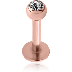 ROSE GOLD PVD COATED SURGICAL STEEL JEWELLED MICRO LABRET