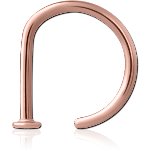 ROSE GOLD PVD COATED SURGICAL STEEL OPEN NOSE RING