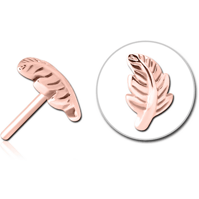 ROSE GOLD PVD COATED SURGICAL STEEL THREADLESS ATTACHMENT - LEAF