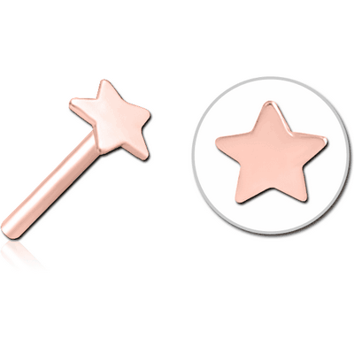 ROSE GOLD PVD COATED SURGICAL STEEL THREADLESS ATTACHMENT - STAR