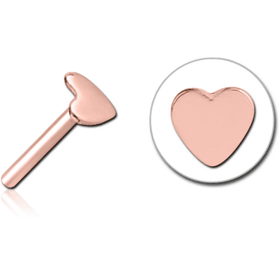ROSE GOLD PVD COATED SURGICAL STEEL THREADLESS ATTACHMENT - HEART