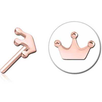 ROSE GOLD PVD COATED SURGICAL STEEL THREADLESS ATTACHMENT - CROWN