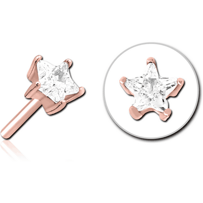 ROSE GOLD PVD COATED SURGICAL STEEL JEWELLED THREADLESS ATTACHMENT - STAR