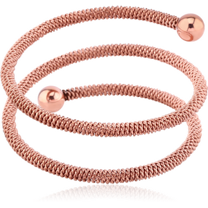 ROSE GOLD PVD COATED SURGICAL STEEL TWISTED WIRE BANGLE