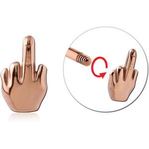ROSE GOLD PVD COATED SURGICAL STEEL ATTACHMENT FOR 1.6 MM THREADED PIN - MIDDLE FINGER
