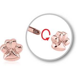 ROSE GOLD PVD COATED SURGICAL STEEL ATTACHMENT FOR 1.6 MM THREADED PIN - PAW