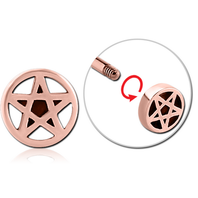 ROSE GOLD PVD COATED SURGICAL STEEL ATTACHMENT FOR 1.6 MM THREADED PIN - STAR