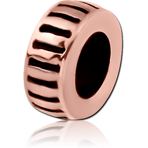 ROSE GOLD PVD COATED SURGICAL STEEL BEAD 5.0 - 5.2 MM HOLE - STRIPES