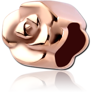 ROSE GOLD PVD COATED SURGICAL STEEL BEAD 5.0 - 5.2 MM HOLE - FLOWER
