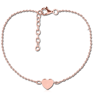 ROSE GOLD PVD COATED SURGICAL STEEL BRACELET - HEART