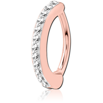 ROSE GOLD PVD COATED SURGICAL STEEL CRYSTALINE JEWELLED BELLY CLICKER