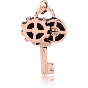 ROSE GOLD PVD COATED SURGICAL STEEL CHARM - KEY STEAMPUNK