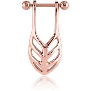 ROSE GOLD PVD COATED SURGICAL STEEL CARTILAGE SHIELD - RIBS
