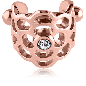 ROSE GOLD PVD COATED SURGICAL STEEL JEWELLED CARTILAGE SHIELD