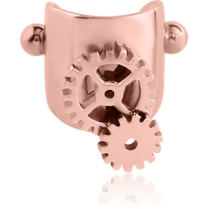 ROSE GOLD PVD COATED SURGICAL STEEL CARTILAGE SHIELD - STEAMPUNK