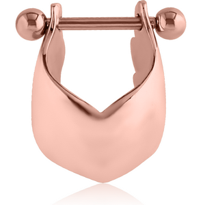 ROSE GOLD PVD COATED SURGICAL STEEL CARTILAGE SHIELD - V