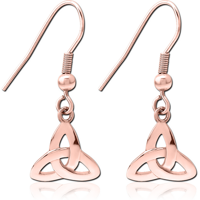 ROSE GOLD PVD COATED SURGICAL STEEL EARRINGS PAIR - FANCY TRIANGLE