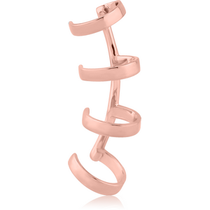 ROSE GOLD PVD COATED SURGICAL STEEL EAR CUFF - FOUR STRIPES