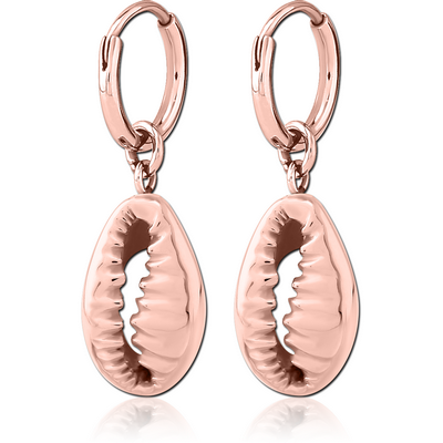 ROSE GOLD PVD COATED SURGICAL STEEL EARRINGS - SHELL