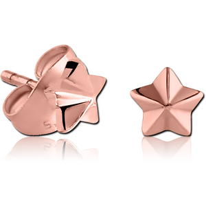 ROSE GOLD PVD COATED SURGICAL STEEL EAR STUDS PAIR - NORTH STAR