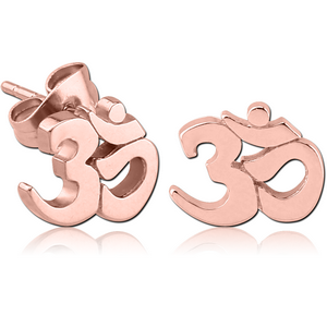 ROSE GOLD PVD COATED SURGICAL STEEL EAR STUDS PAIR