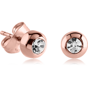 ROSE GOLD PVD COATED SURGICAL STEEL EAR STUDS PAIR