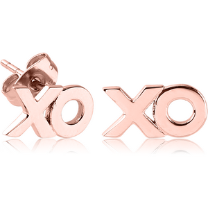 ROSE GOLD PVD COATED SURGICAL STEEL EAR STUDS PAIR