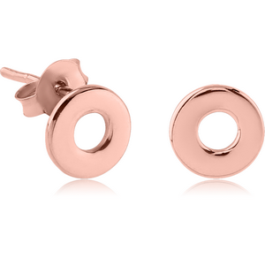 ROSE GOLD PVD COATED SURGICAL STEEL EAR STUDS PAIR - CIRCLE