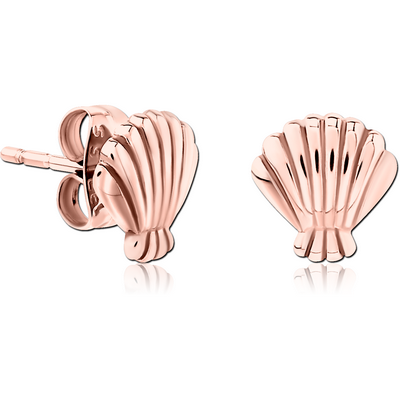 ROSE GOLD PVD COATED SURGICAL STEEL EAR STUDS PAIR